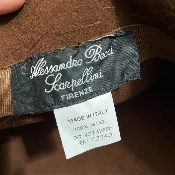Brown Wool Hat Alessandra Bacci Firenze Made in Italy 100% wool